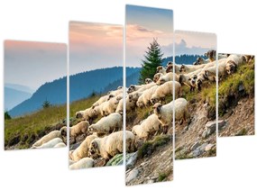 Tablou - O turmă de oi (150x105 cm)