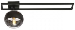 Plafoniera moderna neagra cu un glob din sticla transparenta Imago 1C