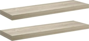 vidaXL Rafturi de perete suspendate 2 buc., stejar, 80x23,5x3,8 cm MDF