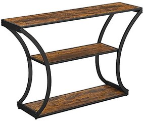 Consola Living / Hol cu 2 Rafturi, PAL Melaminat, Maro / Negru, Vasagle, LNT089B01