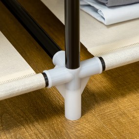 HOMCOM Dulap portabil din otel, netesut si PP cu 6 rafturi deschise, 1 cuier si usa cu balamale, 103x43x162,5 cm, gri | Aosom Romania