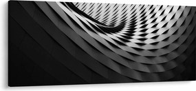Tablou abstract - spirală alb neagră (120x50 cm)