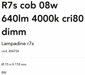 Bec LED dimabil, R7S cob 08W 640lm 4000K cri80