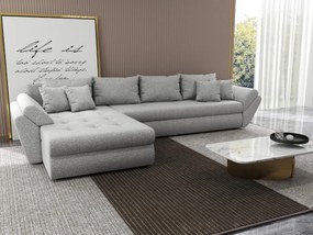 Colțar extensibil dumonde cu ladă de depozitare si sezut confortabil din spuma high-density, Loana XL Euphoria Dove 335x185 cm