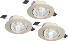 Eglo 902282 - Set 3x spoturi de tavan LED SALICETO, reglabile, 6,4 W, 230 V, Ø 8,8 cm, crom