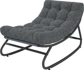 Outsunny Fotoliu balansoar cu șezut lat din plasă și pernă groasă 101 x 66 x 63 cm Gri | Aosom Romania