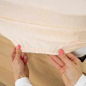 Cearșaf de pat 4Home bumbac frotir, bej, 200 x 220 cm