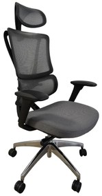 Ergodynamic Star Plus - Black Grey - Scaun de birou 4D, sezut translatie, suport lombar ajustabil 7 cm