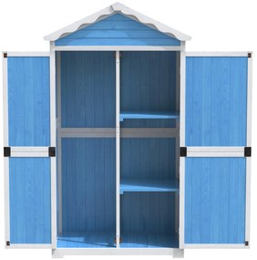 Depozit pentru mobilier de grădină din lemn pentru exterior, design rezistent la intemperii cu întărituri stabile în formă de X, 93x45x179 cm, Albastru