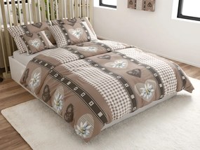 Lenjerie din bumbac COUNTRY HEART bejă Dimensiune lenjerie de pat: 70 x 90 cm | 140 x 200 cm