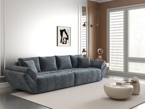 Canapea extensibilă dumonde cu ladă de depozitare si sezut confortabil din spuma high-density, Berlin Euphoria Graphit 300x100 cm