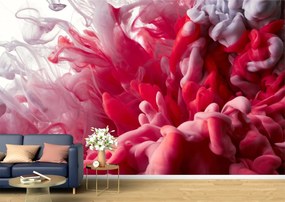 Tapet Premium Canvas - Fum colorat in gri si rosu abstract