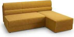 Coltar extensibil de colt TAVERO SLIM, mustar, reversibil, 201x140 cm