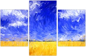 Tablou - Pictură în ulei, câmp auriu (90x60 cm)