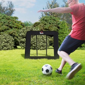 HOMCOM Rebounder Pliabil și Reglabil pentru Fotbal, Baseball și Volei, Plasă de Fotbal, 128x118x108-120 cm, Negru | Aosom Romania