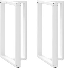 vidaXL Picioare de masă de bar în formă de T, 2 buc., alb, 60x35x(100-101) cm, oțel