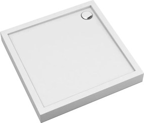 Cadita dus patrata din acril Omnires Camden alb 80x80 cm