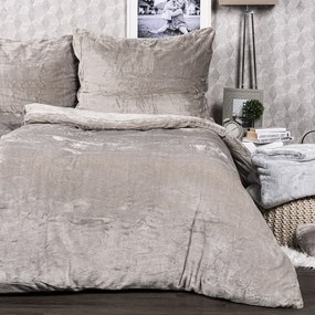 Lenjerie de pat din microflanel 4Home gri, 160 x 200 cm, 70 x 80 cm