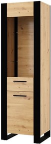 Vitrină Nulakka E (Stejar artisan + negru mat). 1124827