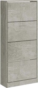 vidaXL Pantofar, gri beton, 63x24x147 cm, lemn compozit