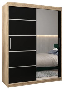 Dulap de haine 150 cm cu oglindă Verika 2 150 (stejar sonoma + negru). 1064207