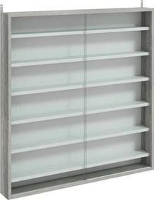 HOMCOM Dulap Tip Vitrină de Expoziție cu Rafturi Reglabile, Montată pe Perete, Negru | Aosom Romania