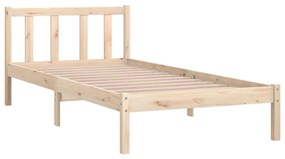 Cadru de pat UK Small Single, 75x190 cm, lemn masiv pin Maro, 75 x 190 cm