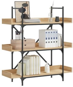 vidaXL Bibliotecă 3 niveluri, stejar sonoma, 100x33x108,5 cm lemn