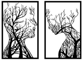 SET 2x decorațiune de perete 86x63 cm metal Pomul Vieții