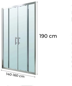 Ușă de duș Tavern 140x190 cm cu două foi