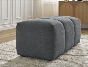 Taburet gri cu tapițerie din chenille Roxelane – Bobochic Paris