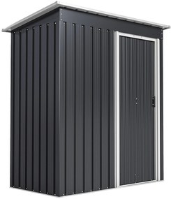 Outsunny Magazie Scule Cu Usa Glisanta Negru Usor De Montat Cu 6 Compartimente Stil Modern 163x89x182 cm | Aosom Romania