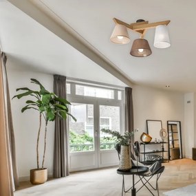 Lustr ANTONIO 3xE14/40W/230V, montaj plafon, stejar