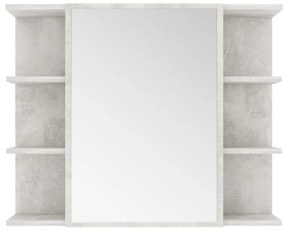 Dulap de baie cu oglinda, gri beton, 80 x 20,5 x 64 cm, PAL Gri beton