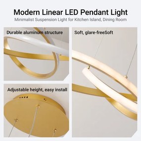 Brilagi - LED cu dimmer. Lampă suspendată pe cablu INFINITY LED/55W/230V 50x50 cm, finisaj auriu + telecomandă