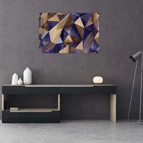 Tablou - 3D triunghiuri de lemn (90x60 cm)