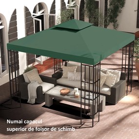 Outsunny Acoperiș de Schimb pentru Foișor, Material Impermeabil, 3x3m, Ușor de Montat, Rezistent la Intemperii | Aosom Romania