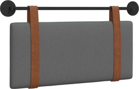 vidaXL Cap de pat suspendat Simplu Gri închis 90 x 55 x 5 cm PU antic