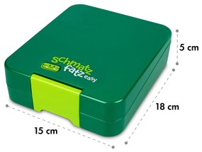 schmatzfatz easy, caserolă pentru gustare, 4 compartimente, 18 × 15 × 5 cm (L × Î × A)