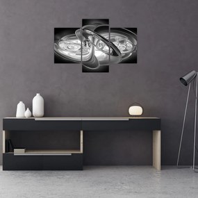 Tablou cu abstracțiune modernă în gri (90x60 cm)