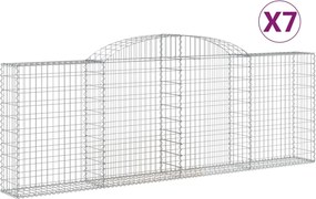 vidaXL Coșuri gabion arcuite 7 buc, 300x30x100/120 cm fier galvanizat