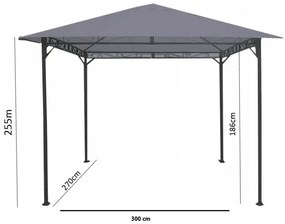 Foişor de grădină 3x3m Shine Grey