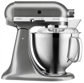 Mixer planetar Artisan Elegance KitchenAid 5KSM185PSEMS, 300W, 4,8 l, Direct drive, 10 viteze, Inox