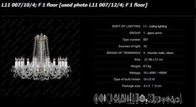 Lustra cu 10 brate cristal Bohemia L11 007/10/4, F 1 floor