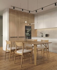 MAZZONI EXPORT CAMELIA Bej Deschis/cadru Stejar Natural - SCAUN DIN LEMN TAPIȚAT PENTRU LIVING SUFRAGERIE BUCĂTĂRIE MODERN CLASSIC