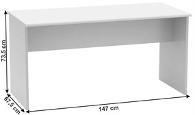 Masă de birou (cu două părți) Hansa 2 NEW 08 (alb). 1028695