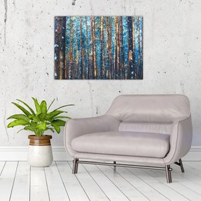 Tablou pe sticlă - Pădurea iarna (70x50 cm)