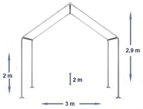 Cort evenimente, 3x2 M, Cort PE, Alb,
