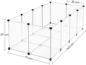 Gard pentru animale mici din plastic transparent BEN, 143x71x47cm, transparent SongmicsHome