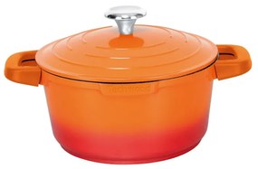 Oală Techwood TP-248FT, 3,5 l, 24 cm, fără PFOA, acoperire Greblon, compatibilă cu plitele cu inducție, portocaliu